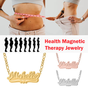 Personalized Magnet Therapy Name Necklace Stainless Steel Health Chain