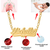 Personalized Magnet Therapy Name Necklace Stainless Steel Health Chain