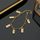 Personalized Stainless Steel Name Bracelet Engraved Text Gift