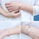 Personalized Rose Bangles Engraved Name Letters Date Open Bangles & Bracelets