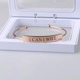 Personalized Rose Bangles Engraved Name Letters Date Open Bangles & Bracelets