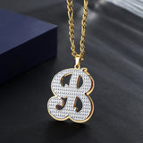 Personalized Double Plated Initial Necklace Stainless Steel Letter Pendant Chain