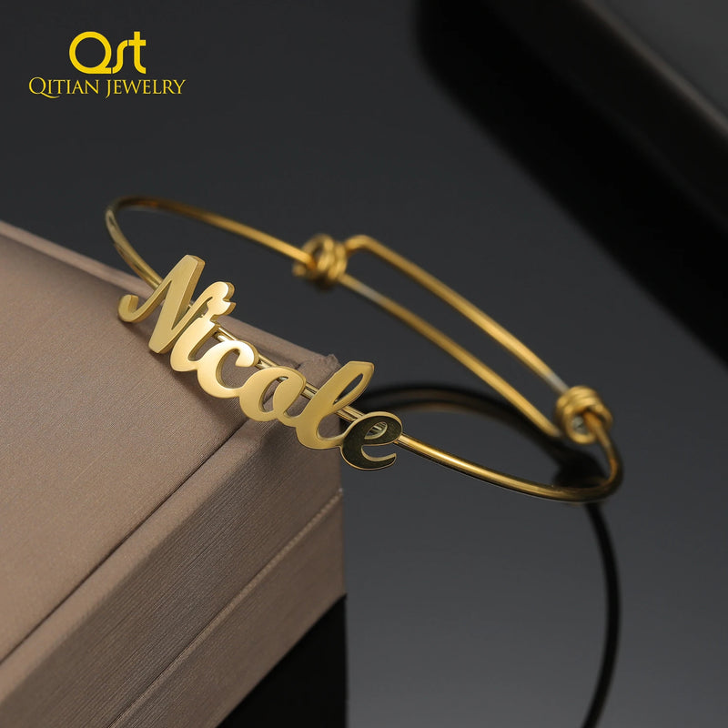 Custom Stainless Steel Name Bracelet Women's Jewelry