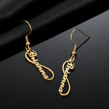 Personalized Name Earrings - Name Plate Earring - Infinity Drop Earrings