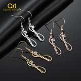 Personalized Name Earrings - Name Plate Earring - Infinity Drop Earrings