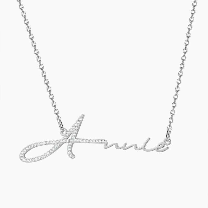 Personalized Diamond Name Necklace Stainless Steel Zircon Crystal Jewelry