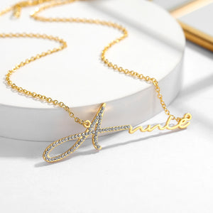Personalized Diamond Name Necklace Stainless Steel Zircon Crystal Jewelry