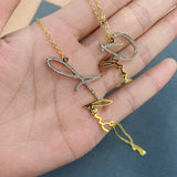 Personalized Diamond Name Necklace Stainless Steel Zircon Crystal Jewelry