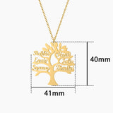 Personalized Tree of Life Necklace, Stainless Steel Pendant Chain