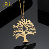 Personalized Tree of Life Necklace, Stainless Steel Pendant Chain