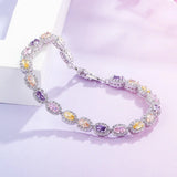 Colorful Micro Pave CZ Women Tennis Chain Cuff Bracelet S013