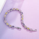 Colorful Micro Pave CZ Women Tennis Chain Cuff Bracelet S013