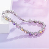 Colorful Micro Pave CZ Women Tennis Chain Cuff Bracelet S013