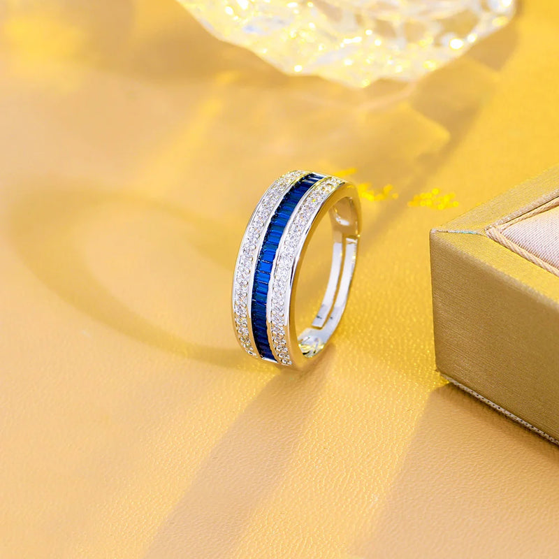 Red CZ Open Size Wedding Bands Rings for Women F092