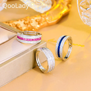 Red CZ Open Size Wedding Bands Rings for Women F092