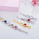 Rainbow CZ Crystal Tennis Bangle Bracelet for Women Lady Party