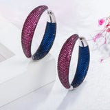 Red Cubic Zirconia Big Circle Hoop Earring Wedding Jewelry E255