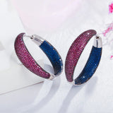 Red Cubic Zirconia Big Circle Hoop Earring Wedding Jewelry E255