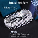 Big Cubic Zirconia Wide Bridal Bracelet for Women S038