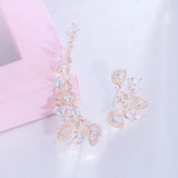 Multicolor CZ Asymmetrical Climber Earrings