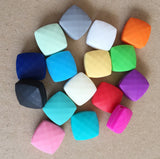 Quadrate Faceted Loose Silicone Teething Beads, Individual Beads