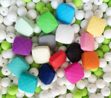 Quadrate Faceted Loose Silicone Teething Beads, Individual Beads