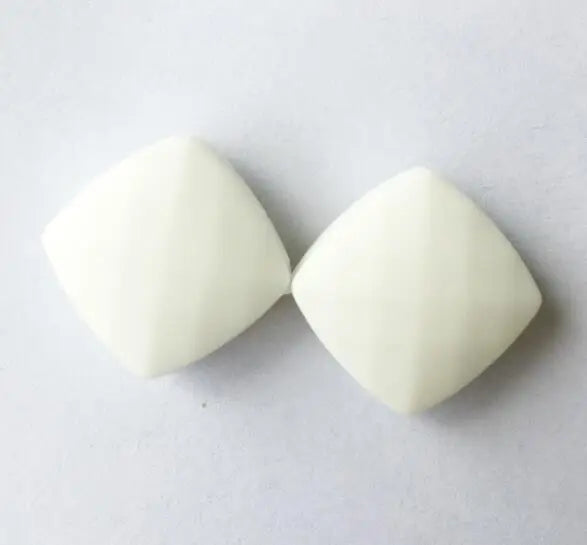Quadrate Faceted Loose Silicone Teething Beads, Individual Beads