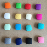 Quadrate Faceted Loose Silicone Teething Beads, Individual Beads