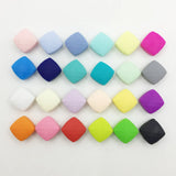 Quadrate Faceted Loose Silicone Teething Beads, Individual Beads