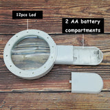 30X Magnifying Glass Jewelry Tool Magnifier Lamp Double Lens