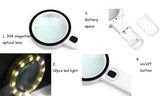 30X Magnifying Glass Jewelry Tool Magnifier Lamp Double Lens