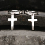 925 Silver Cross Ear Pendant Earrings