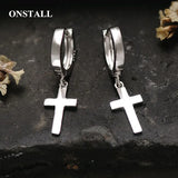 925 Silver Cross Ear Pendant Earrings