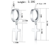 925 Silver Cross Ear Pendant Earrings