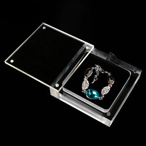 Acrylic Necklace Pendant Ring Storage Organizer Gem Box Showcase