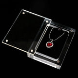 Acrylic Necklace Pendant Ring Storage Organizer Gem Box Showcase