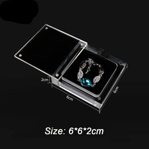 Acrylic Necklace Pendant Ring Storage Organizer Gem Box Showcase