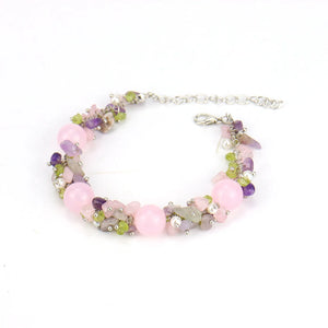 Colorful Crystal Bracelet Ladies Adjustable Hand Braided Beaded Bracelet
