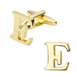 Brass golden A-Z Letters Cufflinks for mens gemelos bouton manchette