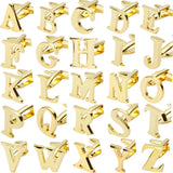 Brass golden A-Z Letters Cufflinks for mens gemelos bouton manchette