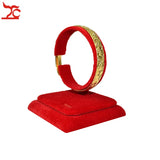 Red Velvet Bracelet Chain Display Rack Wooden Bangle Watch Stand