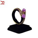Red Velvet Bracelet Chain Display Rack Wooden Bangle Watch Stand