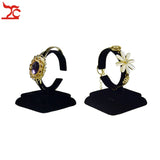 Red Velvet Bracelet Chain Display Rack Wooden Bangle Watch Stand