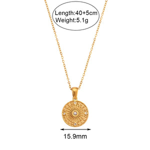 Waterproof Stainless Steel Moon Pendant Necklace