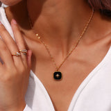 Waterproof Stainless Steel Moon Pendant Necklace