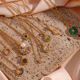 Waterproof Stainless Steel Moon Pendant Necklace
