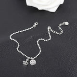 925 Silver Crown Pendant Anklet for Women
