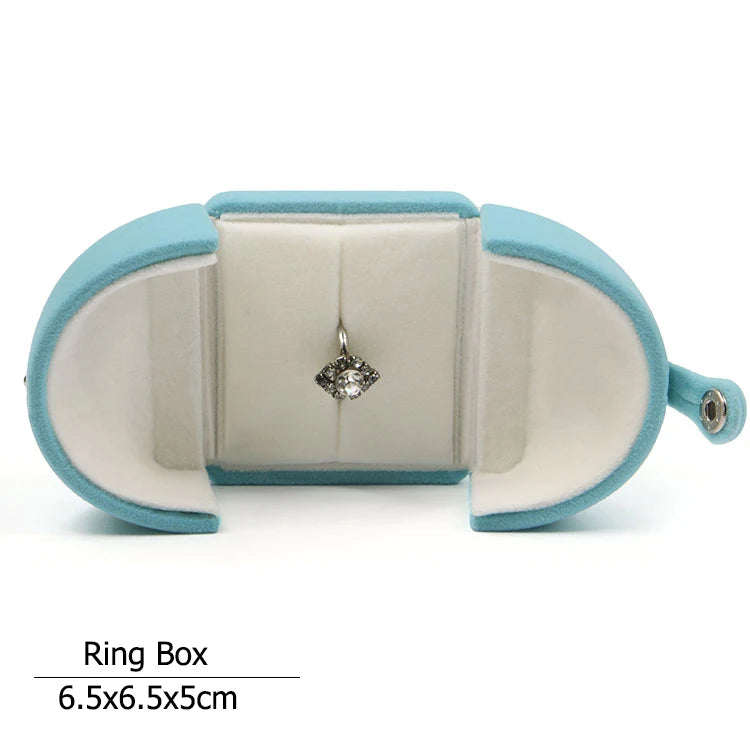 Earrings Couple Rings Jewelry Box with Snap Lock Case Kit