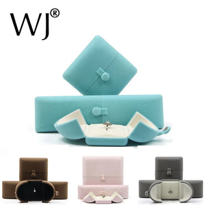Earrings Couple Rings Jewelry Box with Snap Lock Case Kit