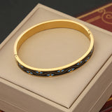 Colorful Stainless Steel Evil Eye Enamel Bangle Bracelet